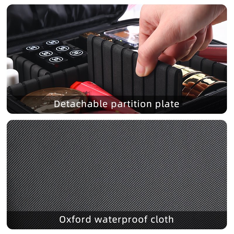 Factory Wholesale Travel Makeup Organizers and Storage Case, Portable Makeup Bag With Mirror CosmeticTrain Bag