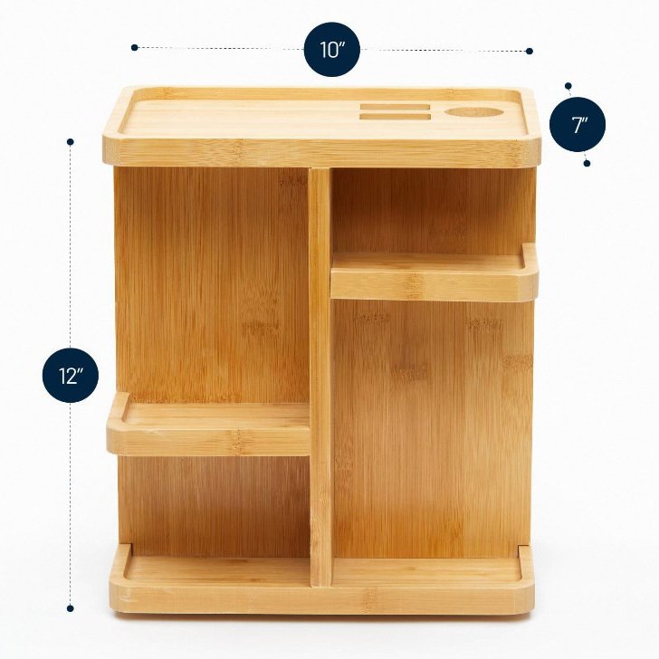 Bamboo Makeup Organizer makeup Organizer wood Storage Carousel Bathroom Storage bathroom Counter Organizers