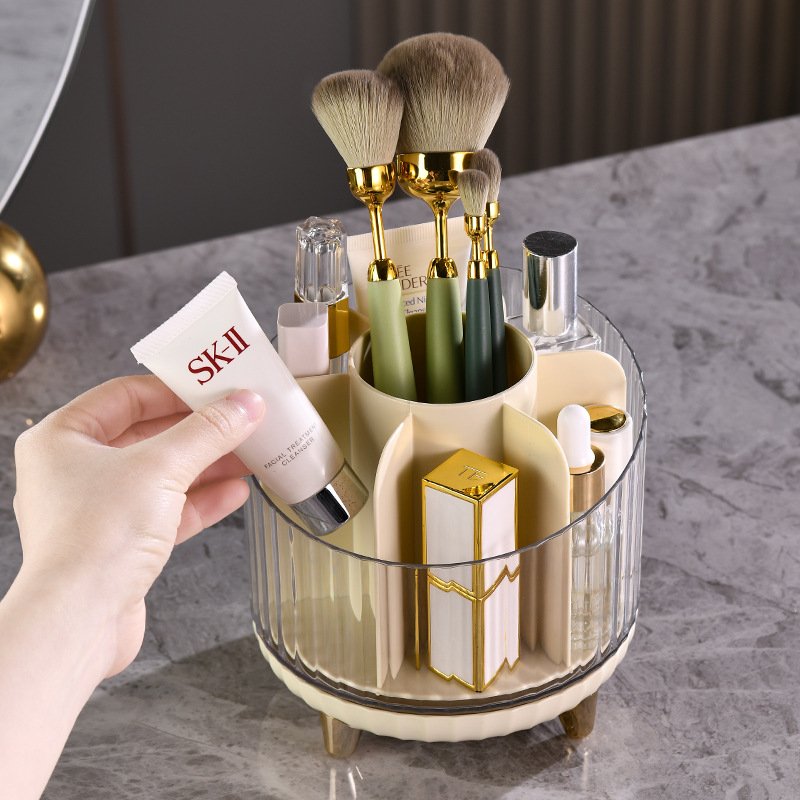 Desktop makeup Brushes Storage Bucket 360 Degree Rotating Lipstick Cosmetic Storage Holder organizer