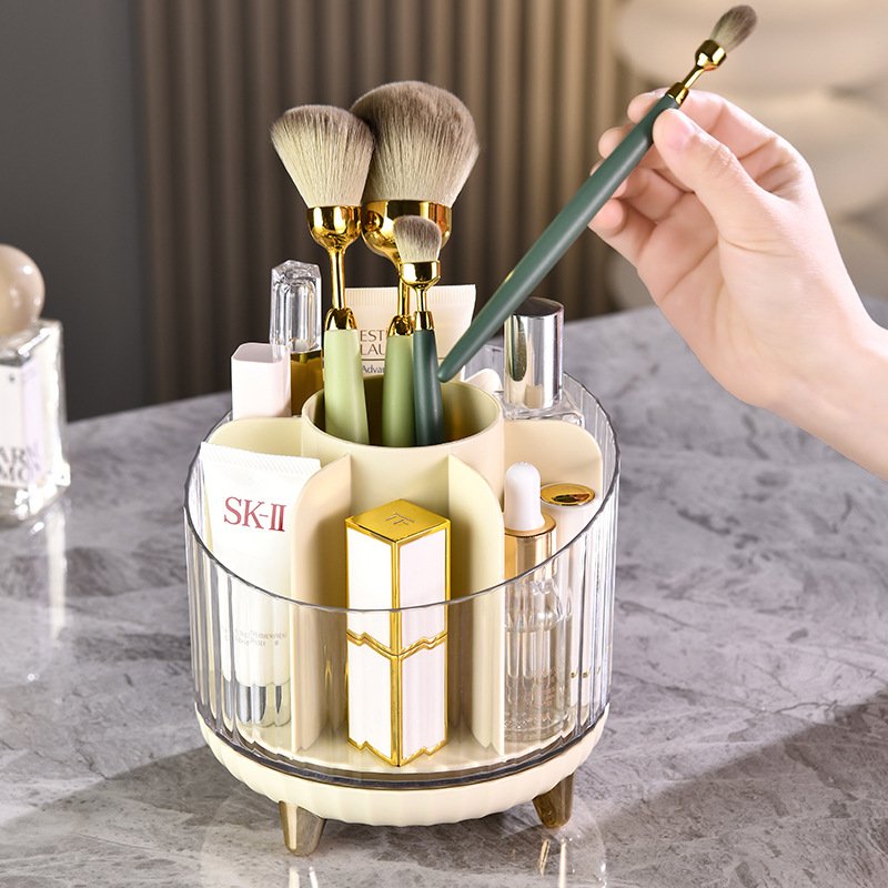 Desktop makeup Brushes Storage Bucket 360 Degree Rotating Lipstick Cosmetic Storage Holder organizer