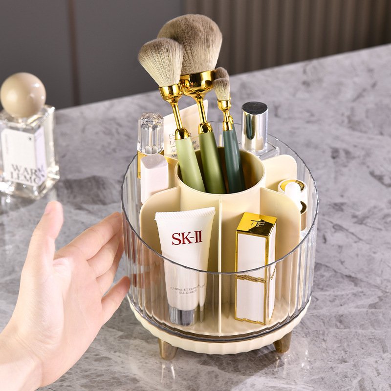 Desktop makeup Brushes Storage Bucket 360 Degree Rotating Lipstick Cosmetic Storage Holder organizer