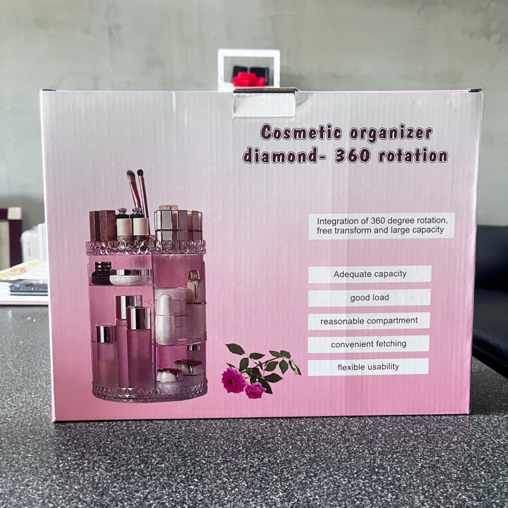 Detachable circular shape acrylic 360 degree rotating makeup organizer Cosmetic organizer