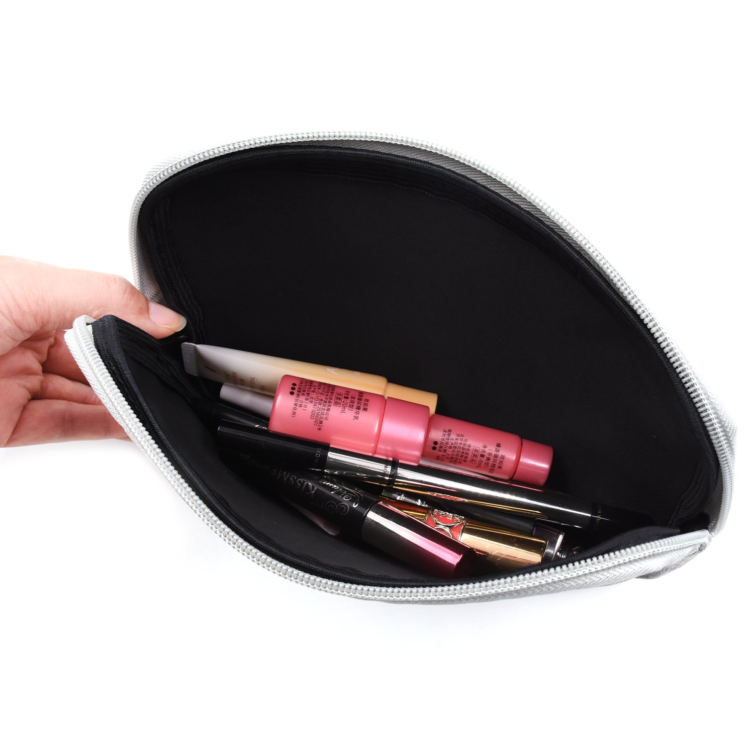 OEM ODM Fashion Grey Black fabric Splicing design classified toiletries storage men wash bag
