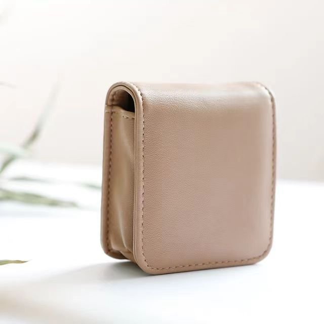 Waterproof PU Leather Lipstick Case With Mirror Mini Custom Lipstick Bag Portable Cosmetic Pouch Holder Makeup Bag