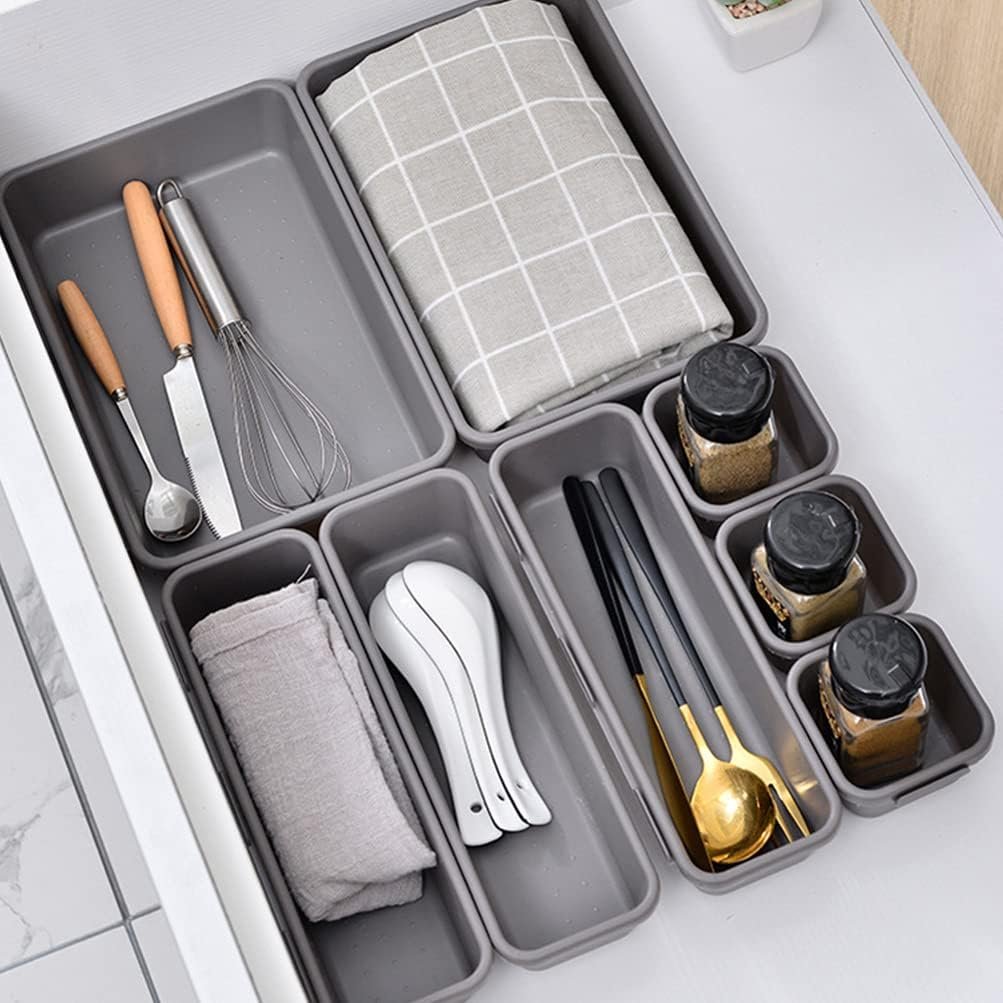 Clear Plastic Custom Good Price Bathroom And Vanity Drawer Organizers Trays Set Desktop Storage For Makeup Kitchen And Office