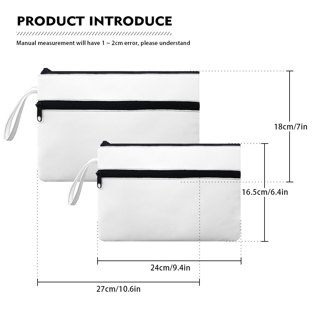 Custom Pouches with Zipper Oxford Dual Compartment Small Handbag, Waterproof Utility Bag Zipper Pouch for Organizers and Storage