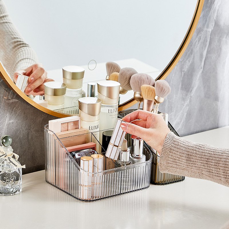 Choice Fun Light Luxury Transparent Plastic Display Organizer Cosmetic Storage Box Makeup Organizer