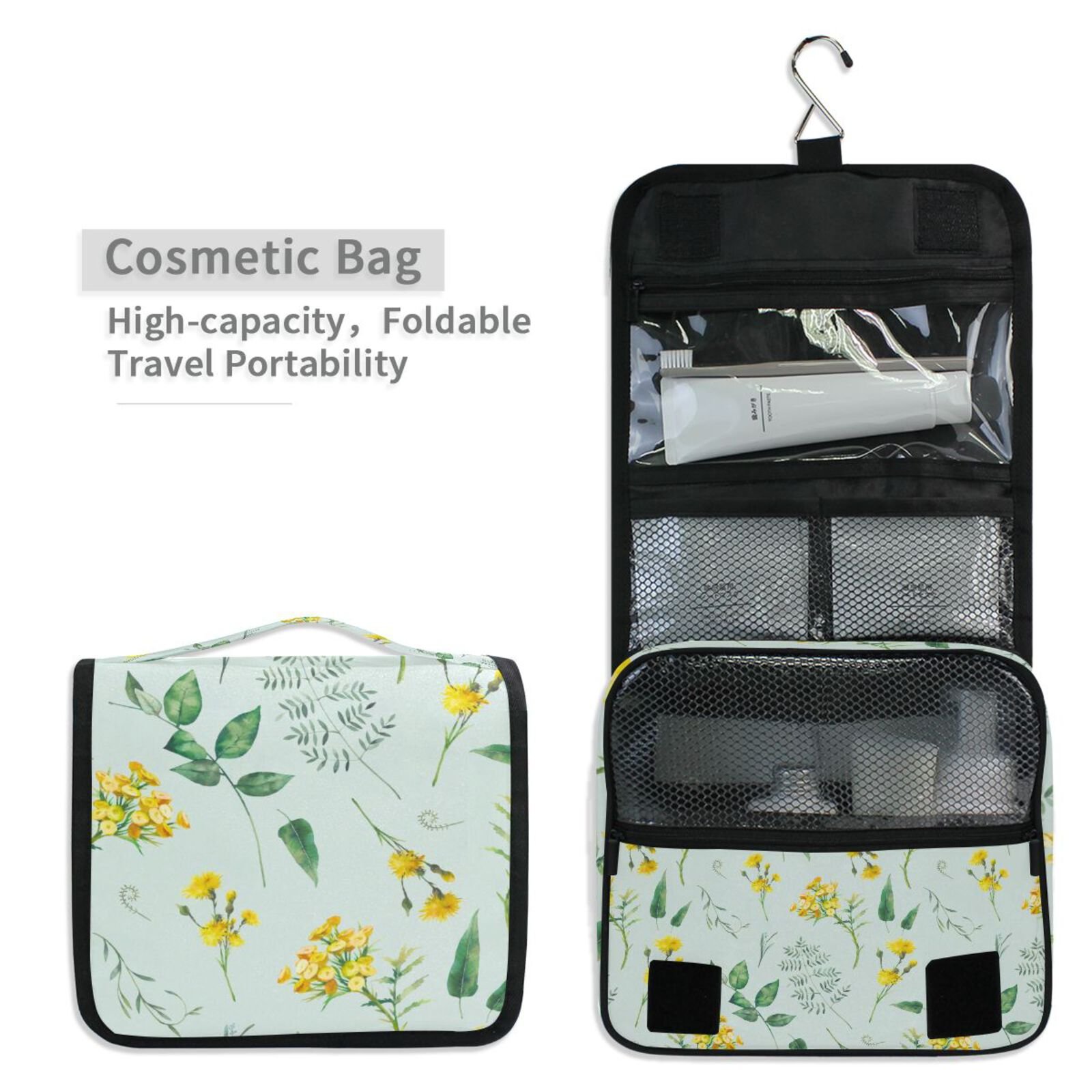 Custom Print Travel Storage Bag Toiletry Organize Waterproof Cosmetic Bag Portable Women Makeup Bag