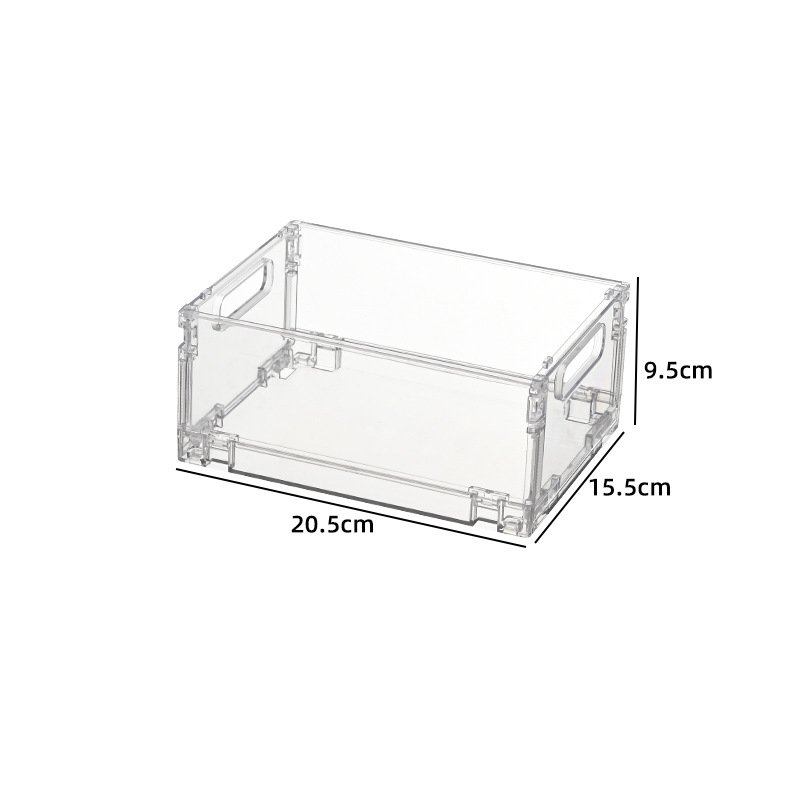 Stackable Removable Foldable Jewelry Makeup Organizer Storage Container PET Plastic Transparent Storage Box