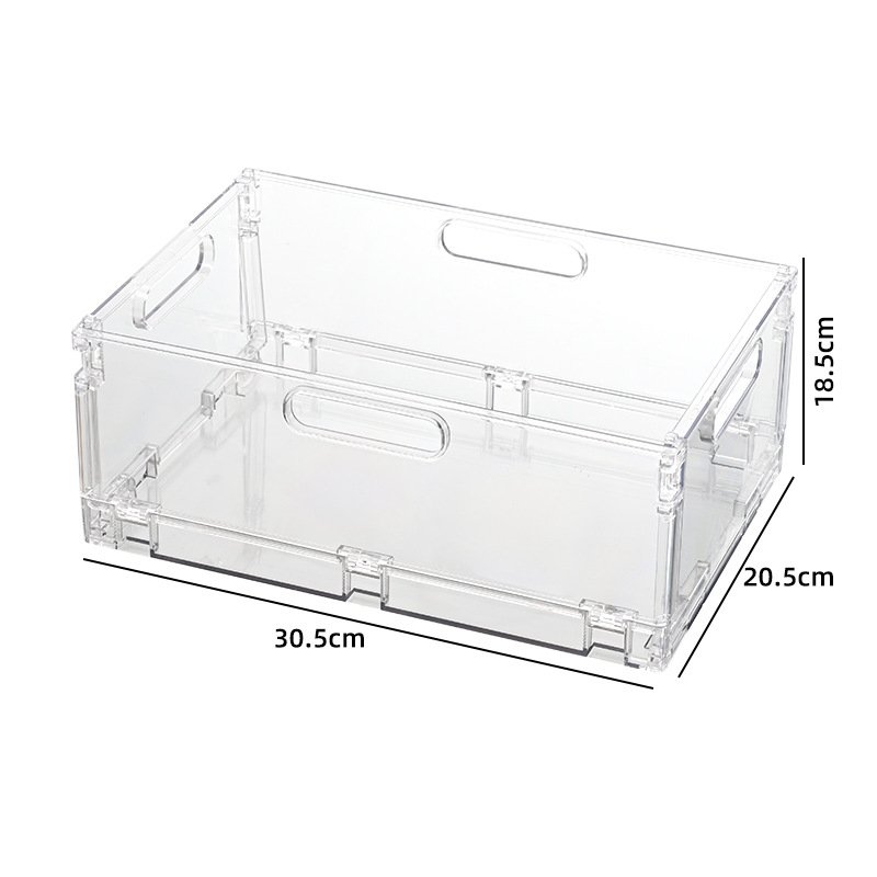 Stackable Removable Foldable Jewelry Makeup Organizer Storage Container PET Plastic Transparent Storage Box