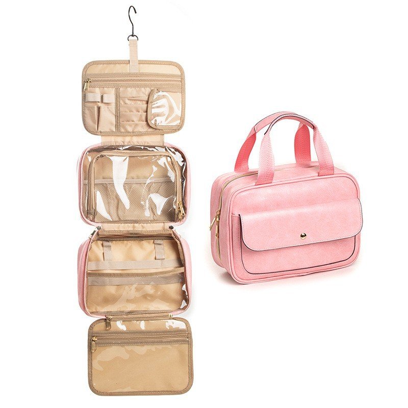 Luxury Leather Hanging Makeup Cosmetic Bag Premium Quality Factory Price