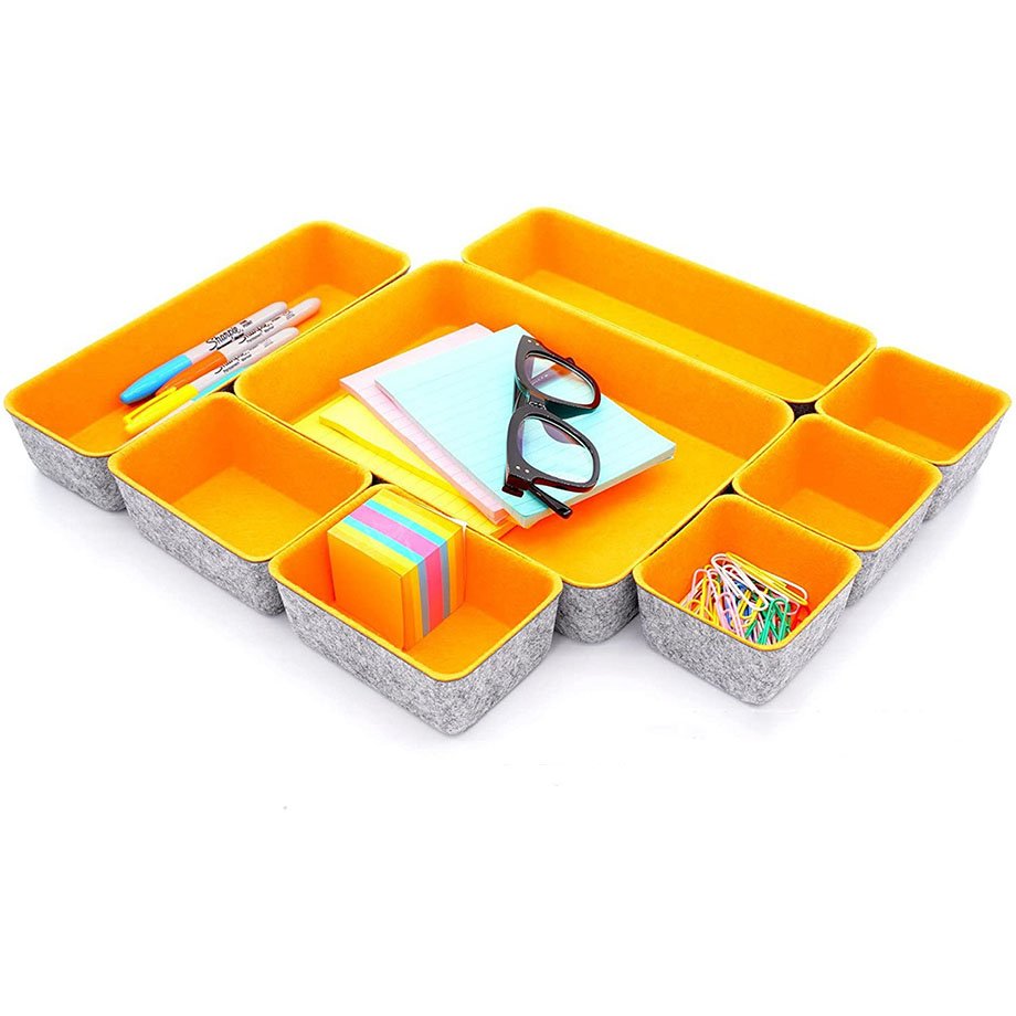 10 years professional sourcing agent in china, Desk Organizers, 8 Set Felt Drawer Organizer Desktop Makeup Cosmetics Boxes