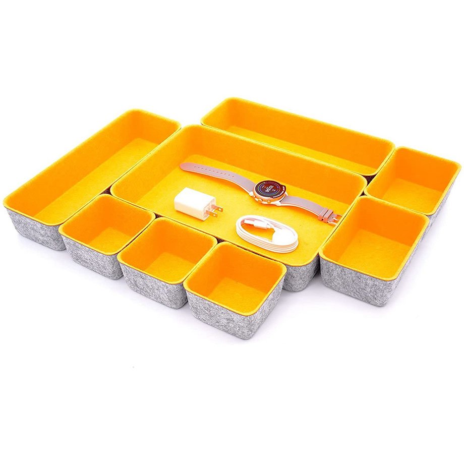 10 years professional sourcing agent in china, Desk Organizers, 8 Set Felt Drawer Organizer Desktop Makeup Cosmetics Boxes