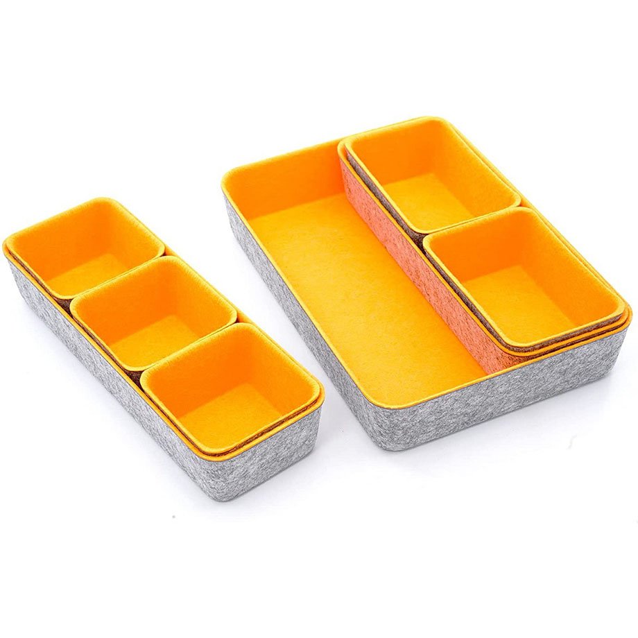 10 years professional sourcing agent in china, Desk Organizers, 8 Set Felt Drawer Organizer Desktop Makeup Cosmetics Boxes