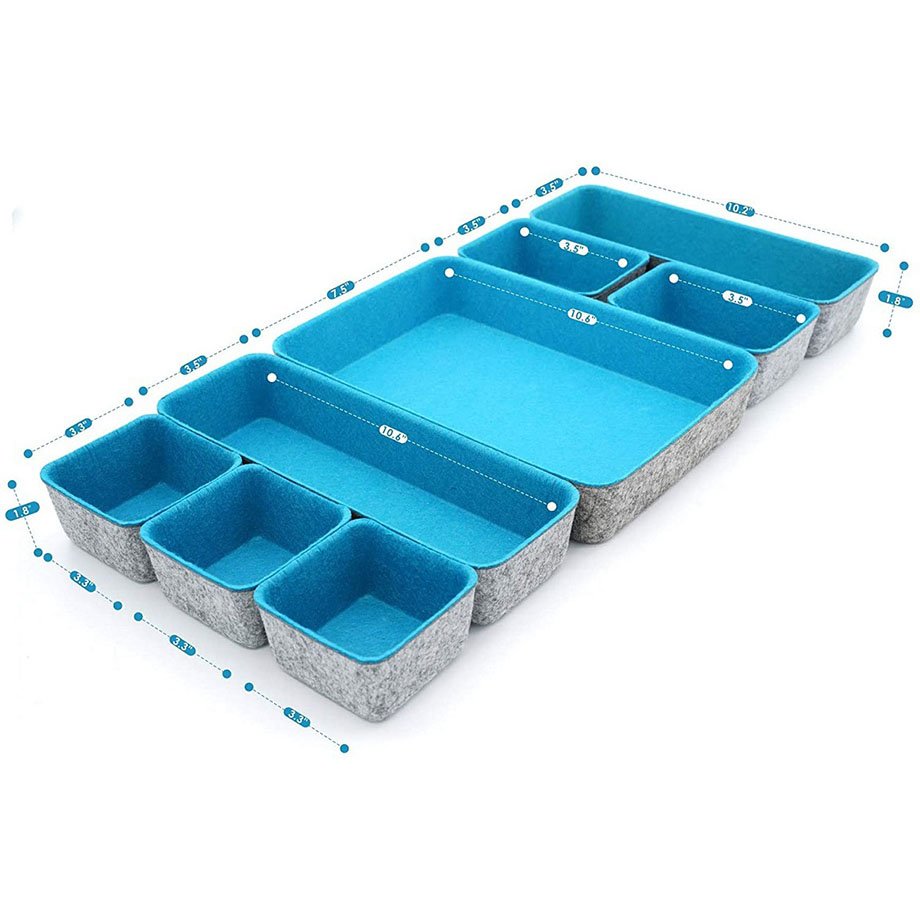 10 years professional sourcing agent in china, Desk Organizers, 8 Set Felt Drawer Organizer Desktop Makeup Cosmetics Boxes