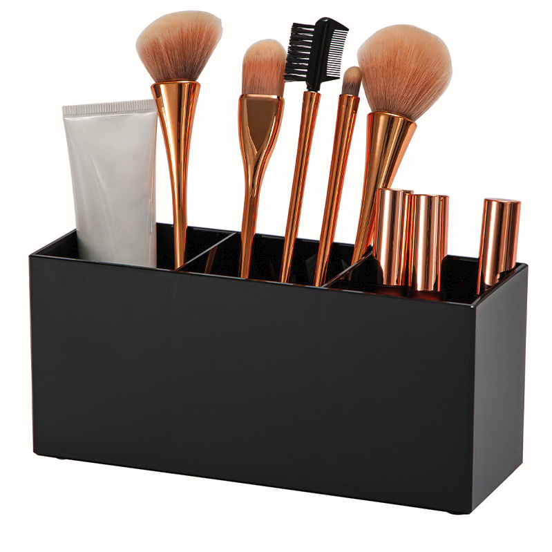 Acrylic makeup storage mascara lipstick storage box Jewelry box Office desk storage 3 cell organizer box