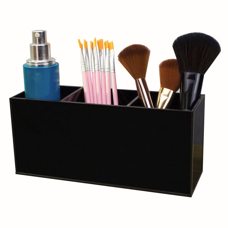 Acrylic makeup storage mascara lipstick storage box Jewelry box Office desk storage 3 cell organizer box