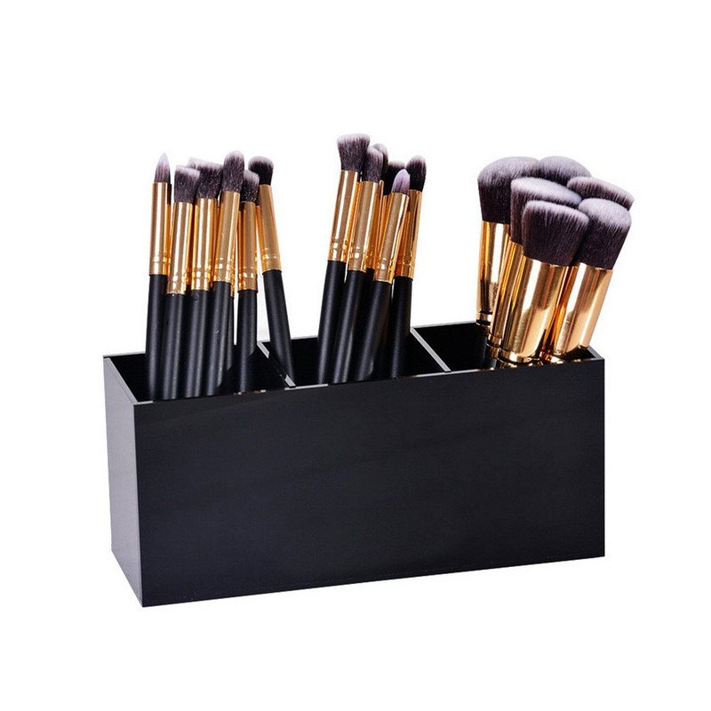 Acrylic makeup storage mascara lipstick storage box Jewelry box Office desk storage 3 cell organizer box