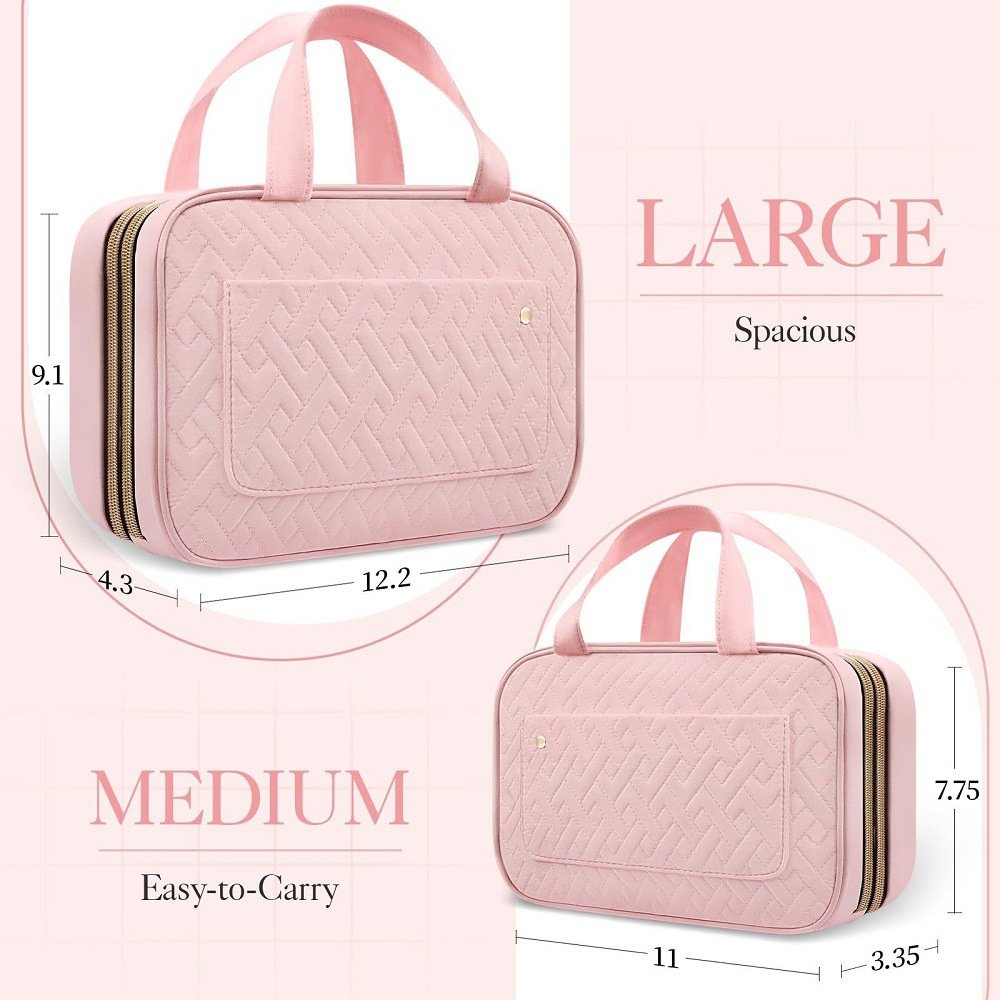 2024 New Design Travel Toiletry Bag for Women with Hanging Hook Portable Cosmetic Case Toiletry Bag for Traveling