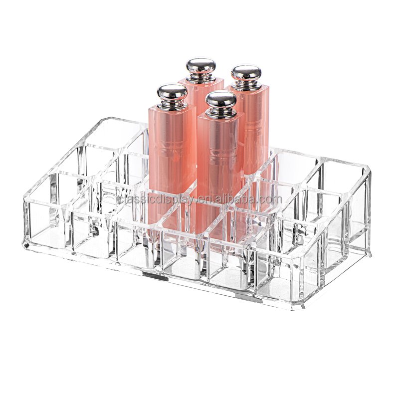 Lipstick Holder, Clear Acrylic Lipstick Organizer Display Stand Cosmetic Makeup Organizer for Lipstick, Brushes