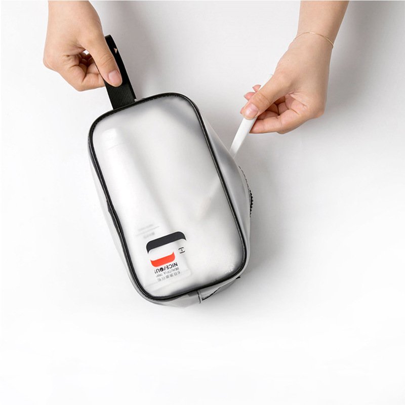 Transparent PVC Cosmetic Clutch Zipper Pouch Beauty Essentials Organizer Waterproof Clear TSA Travel Makeup Bag Kit for bottle