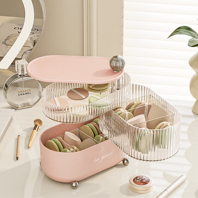 Desktop Multifunction Cosmetic Storage Box Plastic 360 Degree Rotating Rotate Makeup Organizer