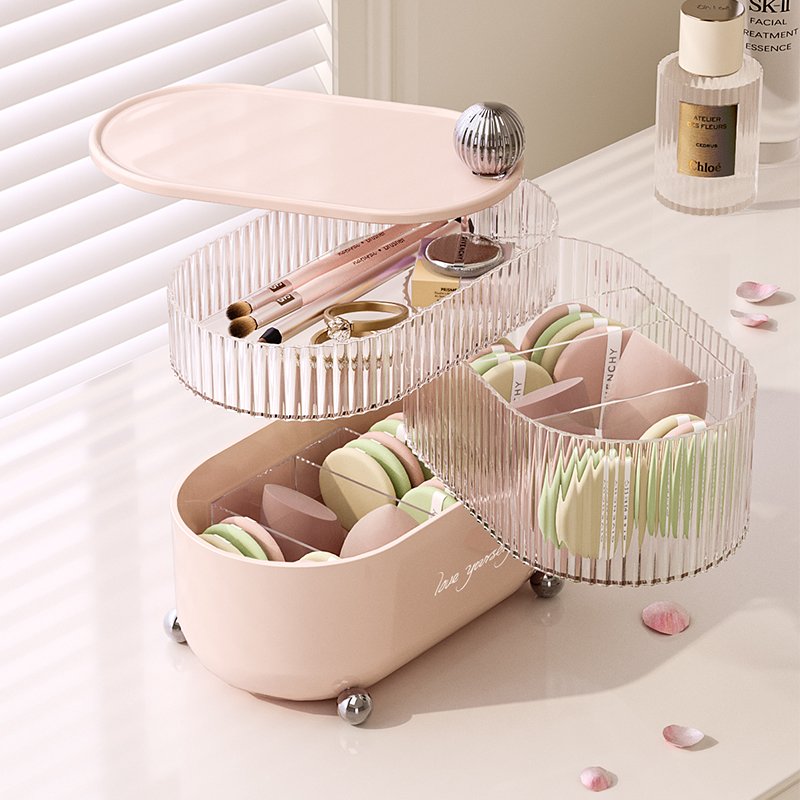 Desktop Multifunction Cosmetic Storage Box Plastic 360 Degree Rotating Rotate Makeup Organizer