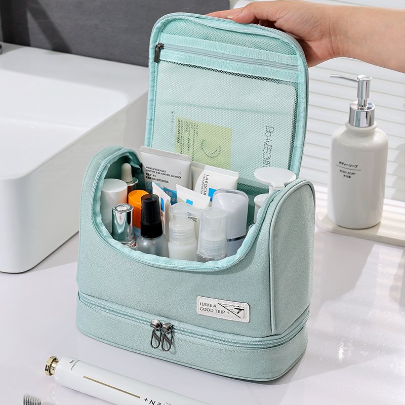Stock Multi Colors No MOQ Large Cosmetic Bag Zipper Toiletries Organizer Bag For Women Girls Gift Makeup Pouch