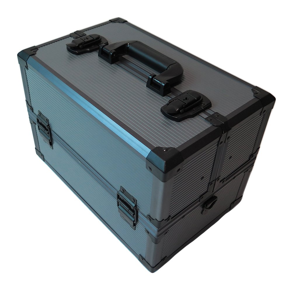 Portable Beauty Makeup Case Cosmetic Nail Box Vanity Carry Case Aluminum Lockable Makeup Travel Case