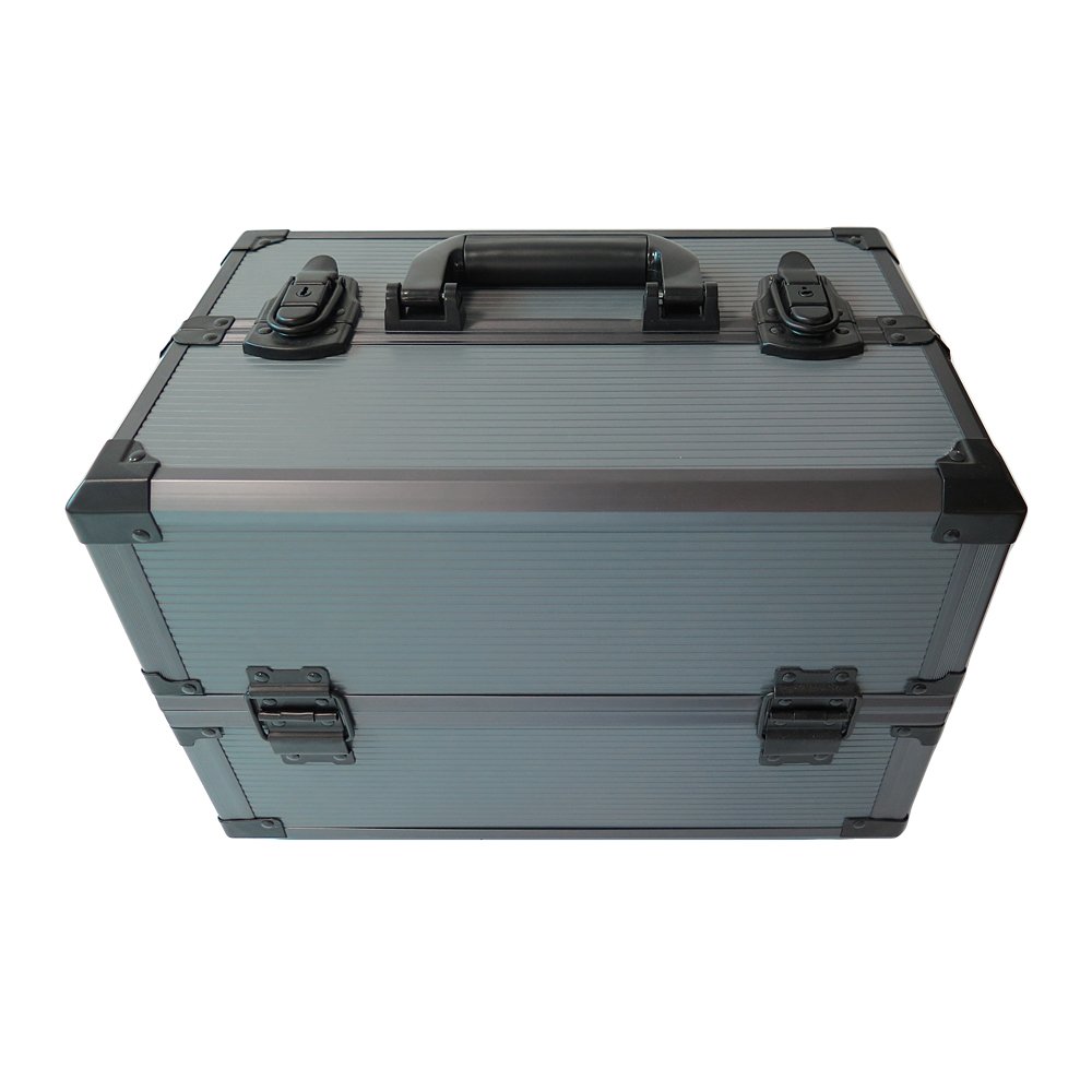 Portable Beauty Makeup Case Cosmetic Nail Box Vanity Carry Case Aluminum Lockable Makeup Travel Case