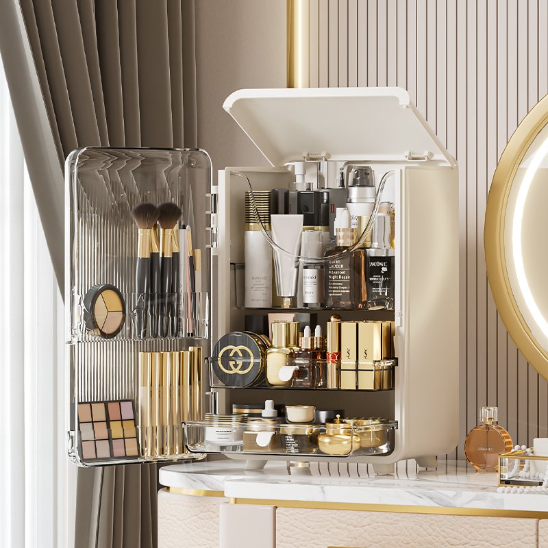 HAIXIN 2.0 New Upgrade Big Capacity Vertical Makeup Storage Cabinet Modern Luxury Cosmetic Storage Box