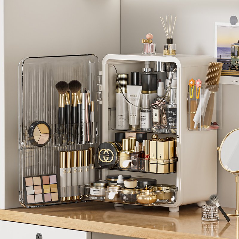 HAIXIN 2.0 New Upgrade Big Capacity Vertical Makeup Storage Cabinet Modern Luxury Cosmetic Storage Box