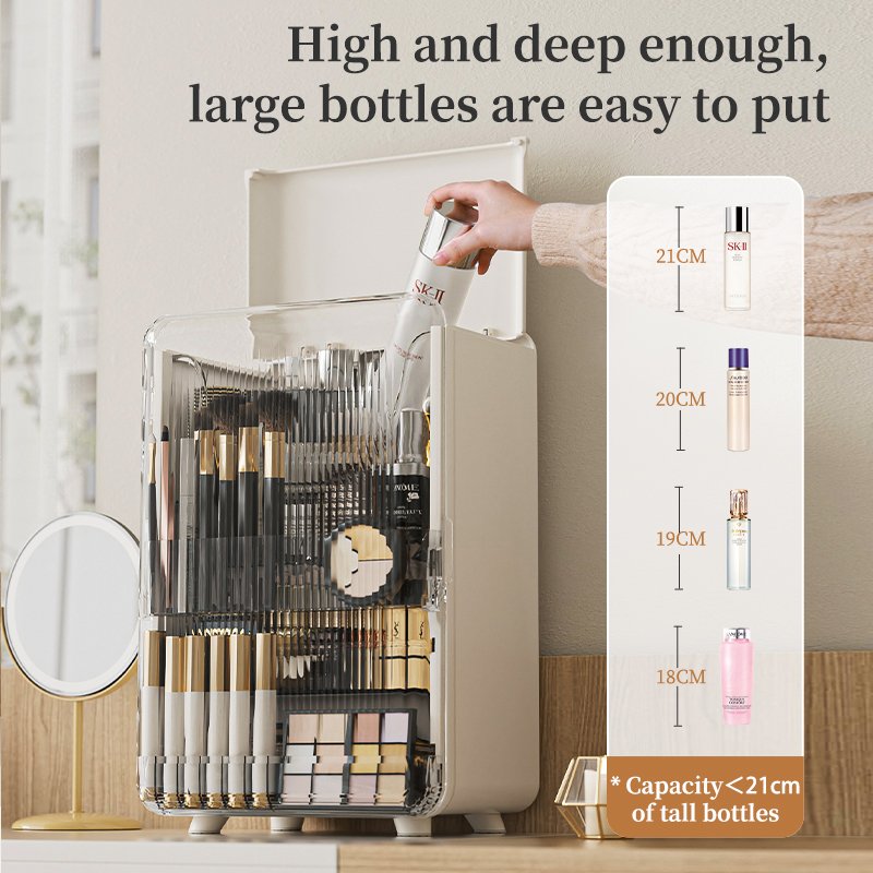 HAIXIN 2.0 New Upgrade Big Capacity Vertical Makeup Storage Cabinet Modern Luxury Cosmetic Storage Box
