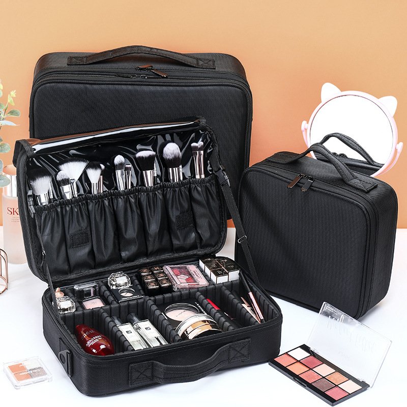 Large capacity waterproof makeup bag Female Storage Double Layer Plastic Makeup Organizers Storage Box makeup bags for women