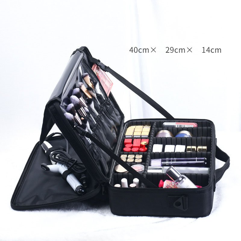 Large capacity waterproof makeup bag Female Storage Double Layer Plastic Makeup Organizers Storage Box makeup bags for women