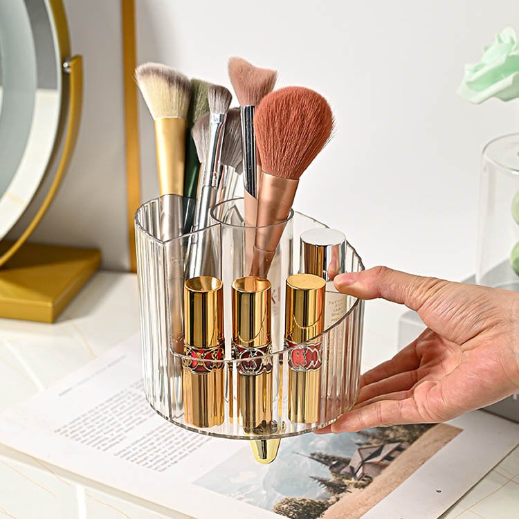 4-slot Clear Cosmetic Dresser Organizer Holder Make up organization Skincare Storage Makeup Brush Holder Organizer