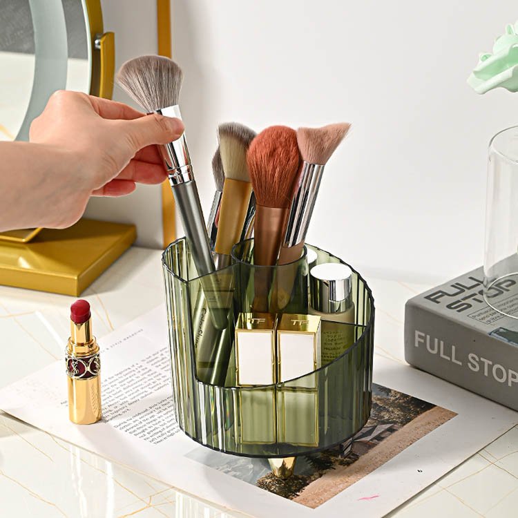4-slot Clear Cosmetic Dresser Organizer Holder Make up organization Skincare Storage Makeup Brush Holder Organizer