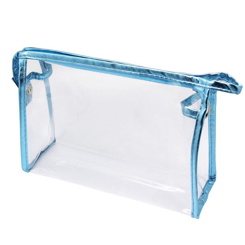 Custom Transparent Waterproof Cosmetic Bag PVC Clear Vinyl Zippered Makeup Pouch Vacation Bathroom And Organizing Bag Travel Set