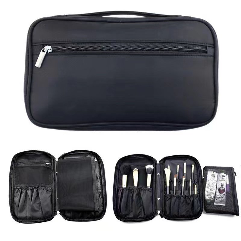 JH Hot Selling New PU Leather makeup Artist Bag Professional Portable makeup Brush Zipper Bag