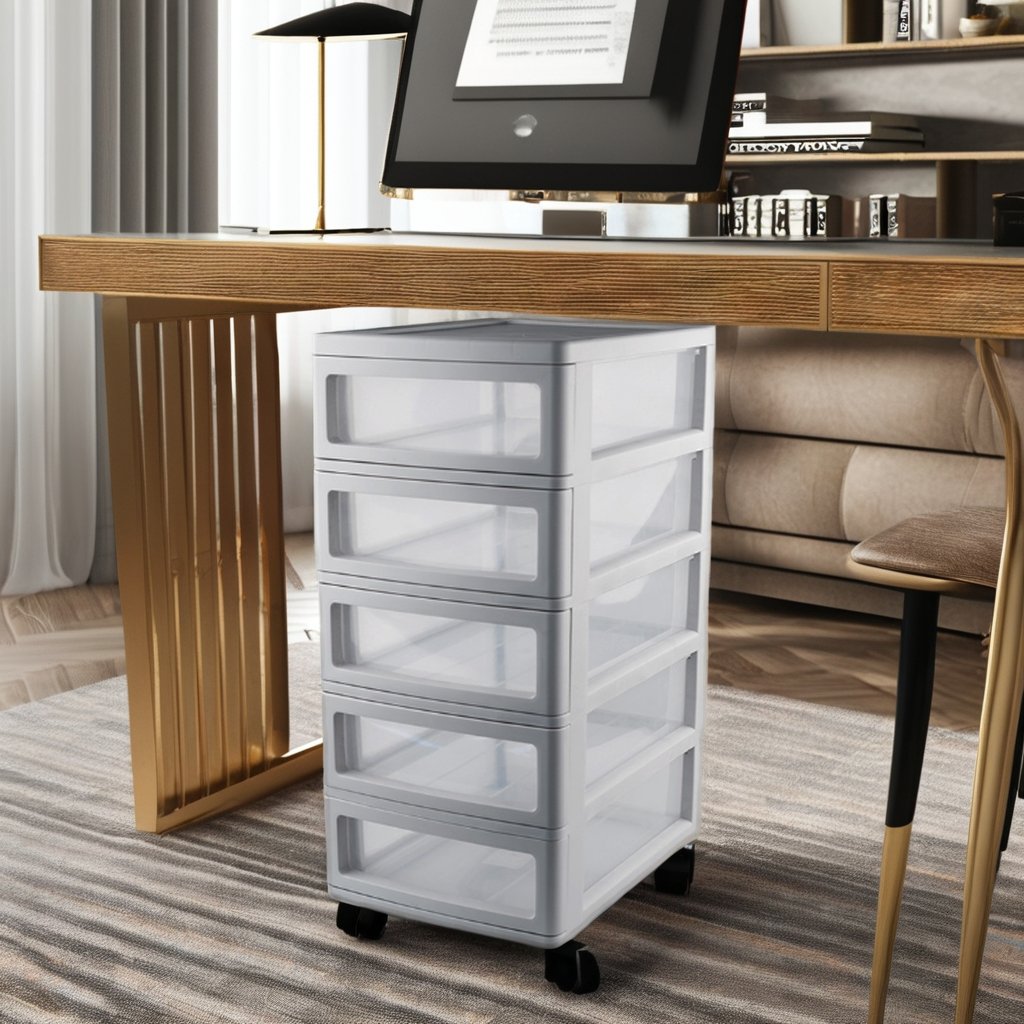 portable large capacity plastic desk office movable A4 file cabinet drawer stand makeup organizer box storage cart with wheels