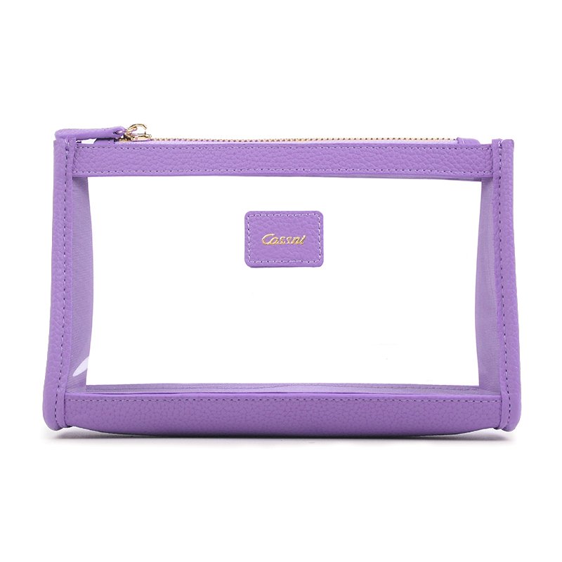 Custom Design Leather Pvc Clear Clutch Bag Travel Zipper Makeup Pouch Case Cosmetic Bag
