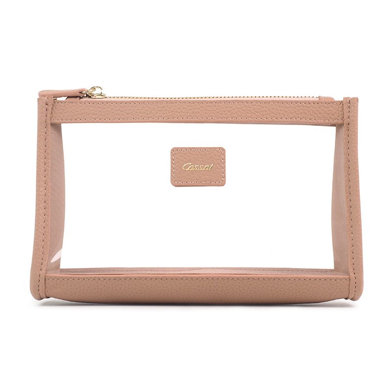 Custom Design Leather Pvc Clear Clutch Bag Travel Zipper Makeup Pouch Case Cosmetic Bag