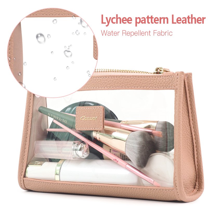 Custom Design Leather Pvc Clear Clutch Bag Travel Zipper Makeup Pouch Case Cosmetic Bag