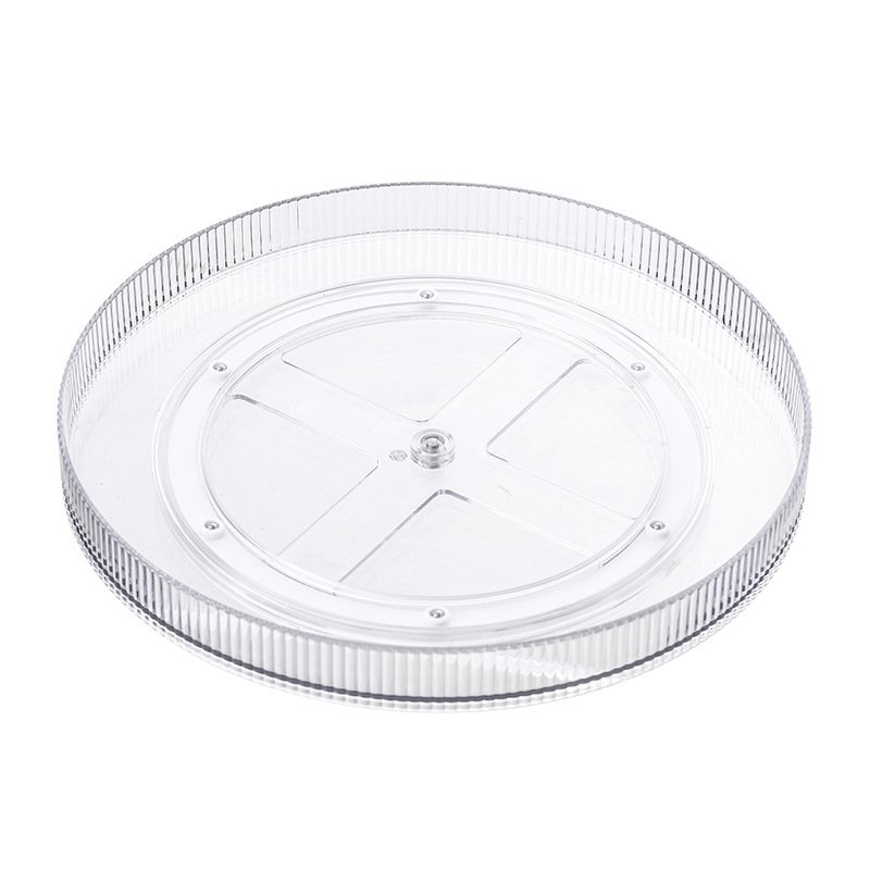 1 Tier Clear Plastic Turntable Organizer Rotating Makeup Display Cabinet Perfume Organizer for Kitchen Bathroom Dorm Bedroom