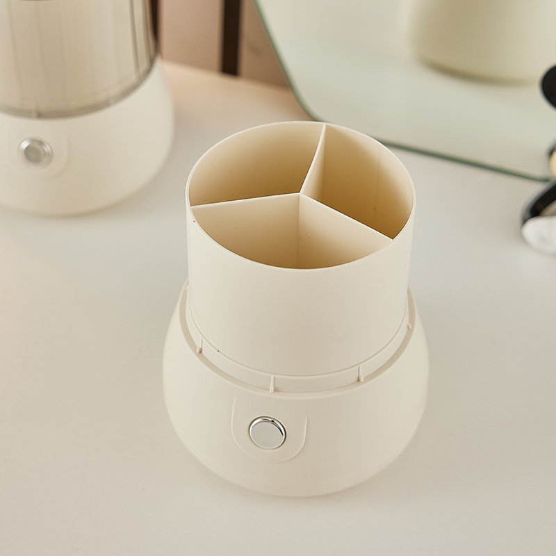 Girls Plastic Make Up Brushes Cosmetic Makeup Brush Holder Organizer With Lid Desktop Storage Box