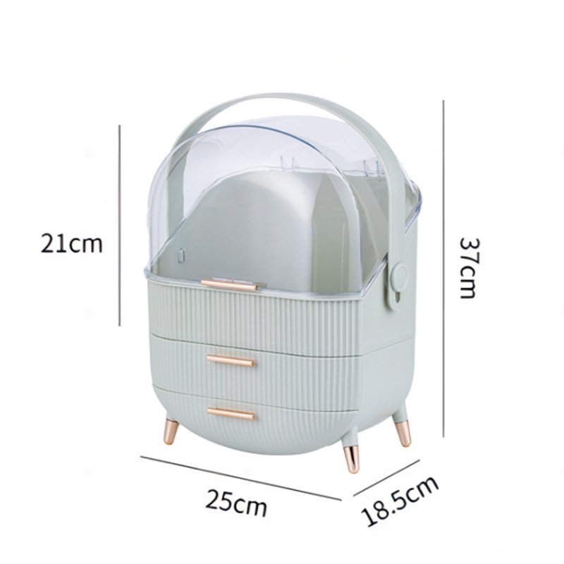 NISEVEN New Portable Cosmetic Display Case Dustproof Waterproof Cosmetic Organizer Clear Plastic Makeup Organizer with Handle