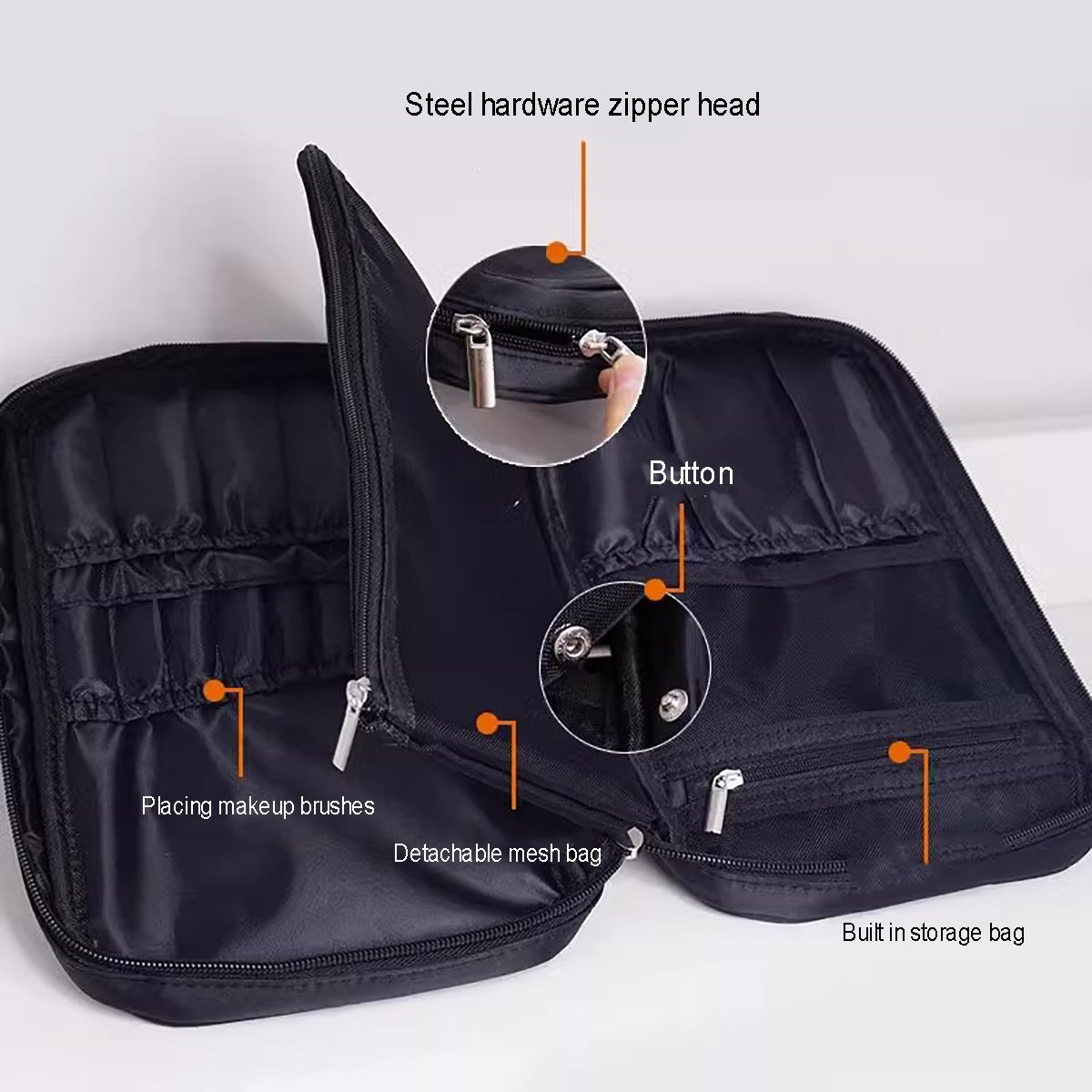 JH In stock customizable logo large capacity waterproof and wear-resistant makeup storage bag