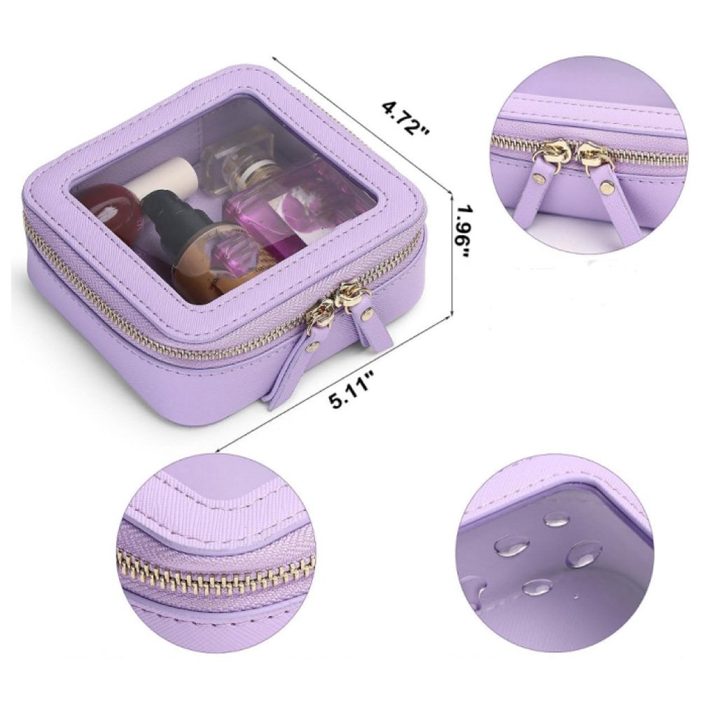 Cute Luxury TPU Leather Travel Makeup Bags Waterproof Small Cosmetic Organizers