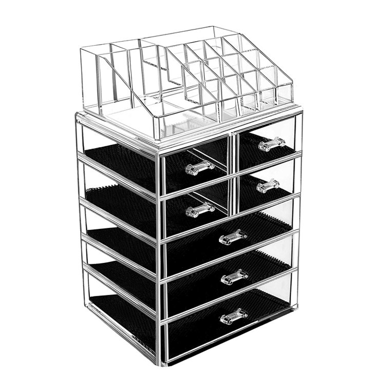 Wholesale 7 Drawers Rectangle Acrylic Jewelry And Cosmetic storage Makeup Organizers