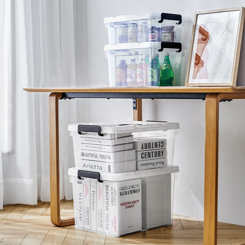 Plastic manufacturers storage bins clear eco-friendly material tool storage box organizer with lids